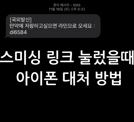 스미싱 링크 눌렀을때 아이폰 대처 방법 관련 썸네일