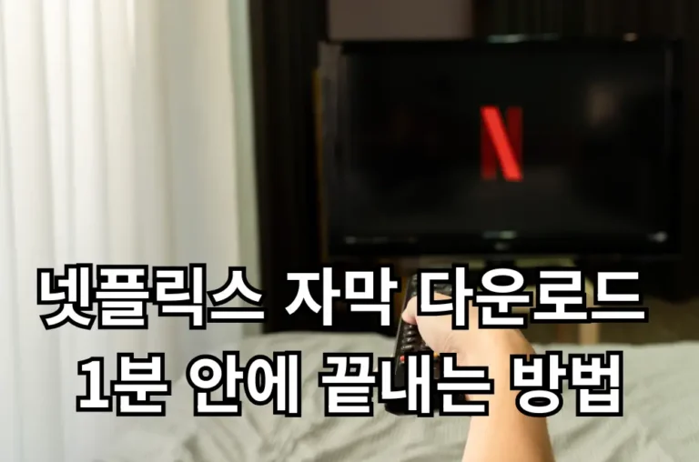 넷플릭스 자막 다운로드 관련 썸네일